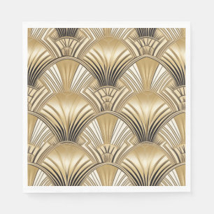 Art Deco pattern gold ivory  Napkin
