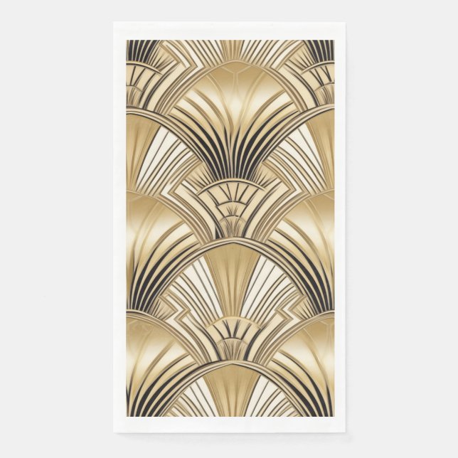 Art Deco pattern gold ivory  Napkin (Front)