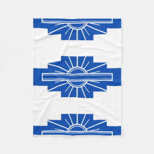 Art Deco Pattern in Blues Fleece Blanket