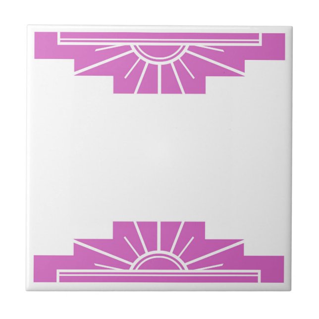 Art Deco Pattern in Bold Pink Tile (Front)