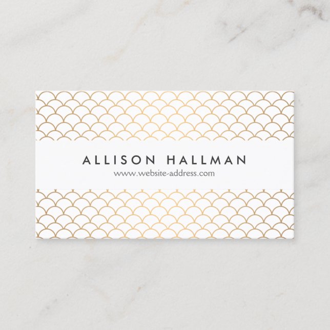 Art Deco Pattern in Gold Business Card (Front)