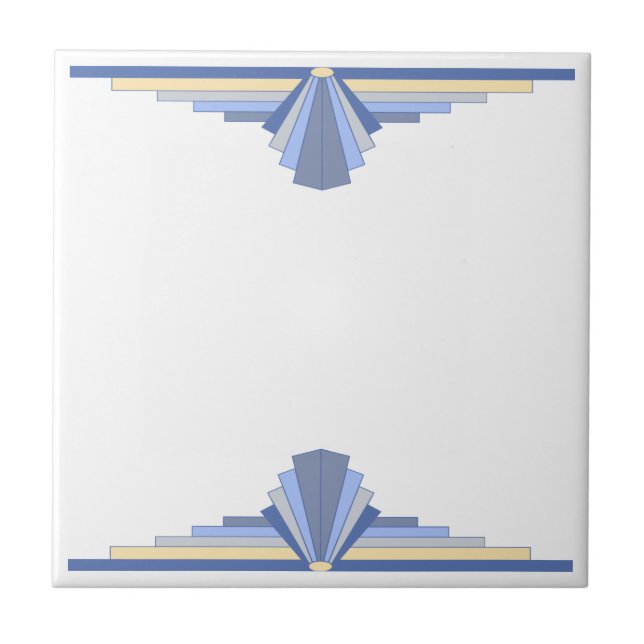 Art Deco Pattern in Gray Blue Tile (Front)