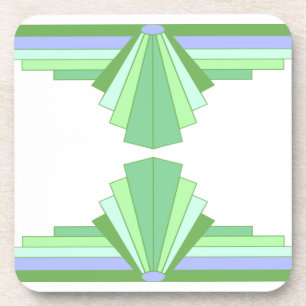 Art Deco Pattern in Green & Purple Coaster