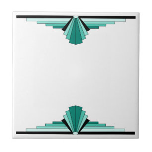 Art Deco Pattern in Green Tile