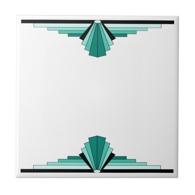 Art Deco Pattern in Green Tile (Front)