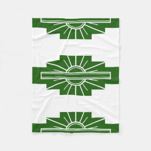 Art Deco Pattern in Greens Fleece Blanket