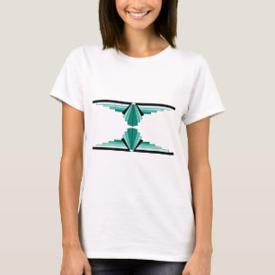 Art Deco Pattern in Greens T-Shirt
