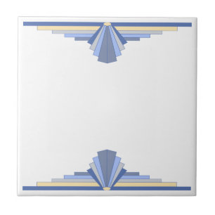 Art Deco Pattern in Grey Blue Tile