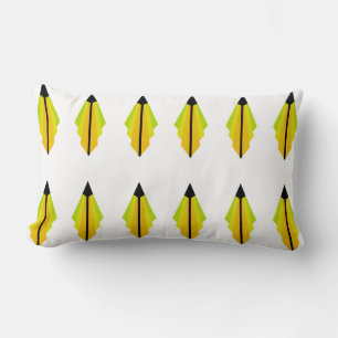 Art Deco Pattern in Lemon and Lime Lumbar Cushion