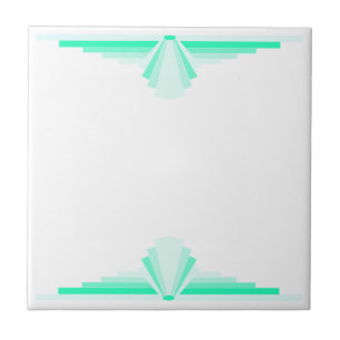 Art Deco Pattern in Light Green Tile