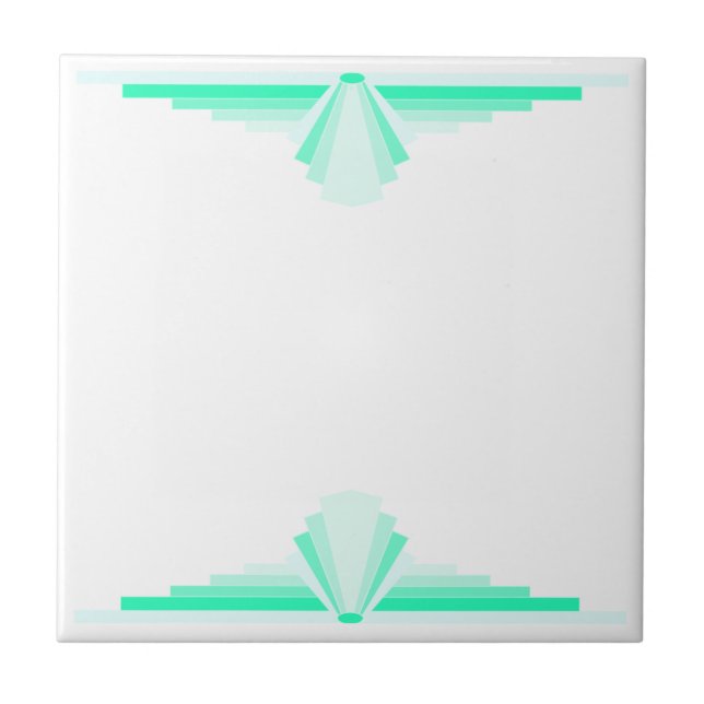 Art Deco Pattern in Light Green Tile (Front)