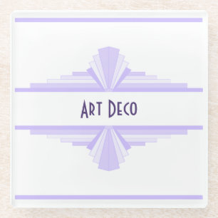Art Deco Pattern in Lilac Glass Coaster