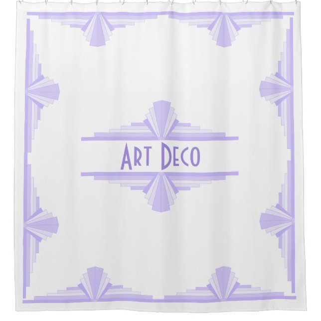 Art Deco Pattern in Lilac Shower Curtain (Front)