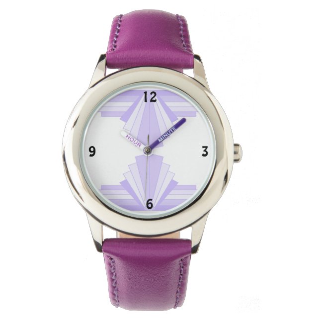 Art Deco Pattern in Lilac Watch (Front)