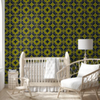 Art Deco pattern in olive and black