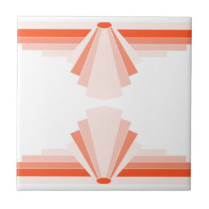 Art Deco Pattern in Orange Tile
