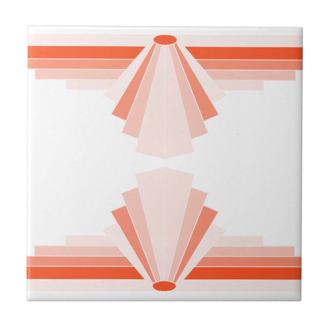 Art Deco Pattern in Orange Tile (Front)