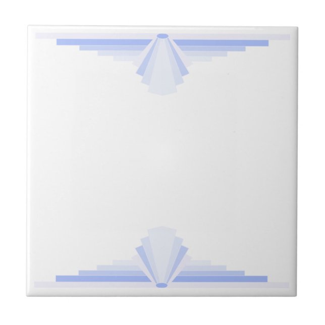 Art Deco Pattern in Pastel Blue Tile (Front)