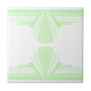 Art Deco Pattern in Pastel Green Tile