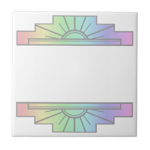 Art Deco Pattern in Pastels Tile