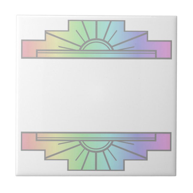 Art Deco Pattern in Pastels Tile (Front)
