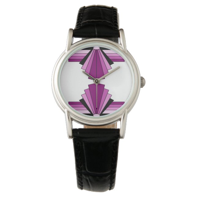 Art Deco Pattern in Pinks Watch (Front)
