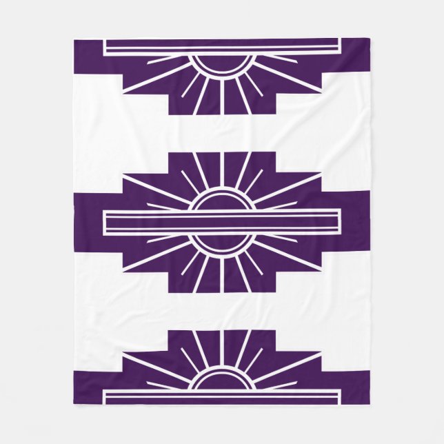 Art Deco Pattern in Plums -background changable Fleece Blanket (Front)