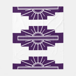 Art Deco Pattern in Plums -background changeable Fleece Blanket
