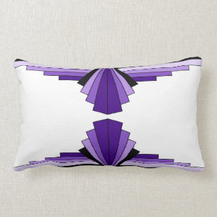 Art Deco Pattern in Purples Lumbar Cushion