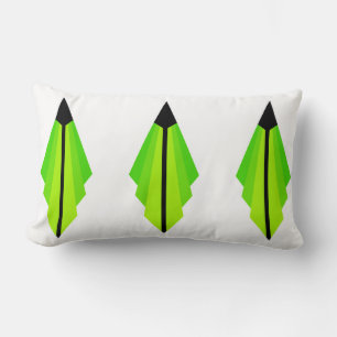 Art Deco Pattern in Yellow and Lime Lumbar Cushion
