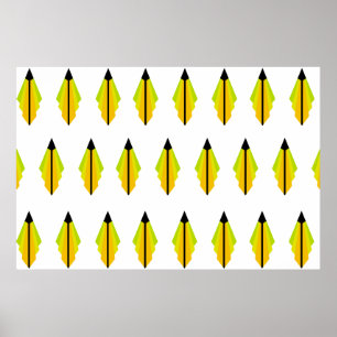 Art Deco Pattern in Yellow and Lime Poster