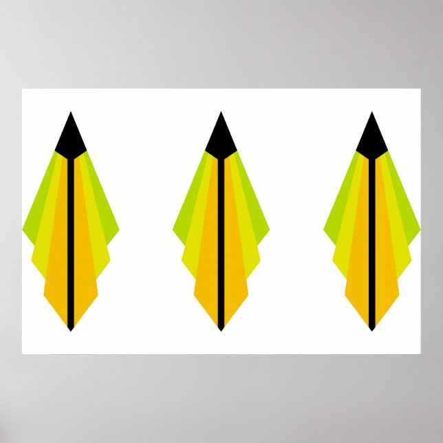 Art Deco Pattern in Yellow and Lime Poster (Front)