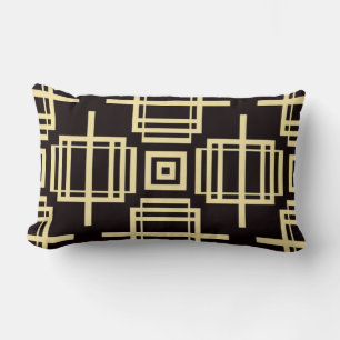 Art Deco Pattern Minimalistic Geometric Design Lumbar Cushion