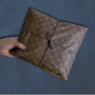 Art Deco Pattern Navy Blue Gold Tissue Paper