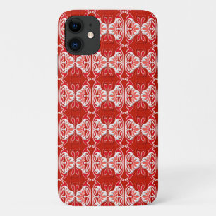 Art Deco pattern - red and white iPhone 11 Case
