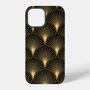 Art Deco Pattern. Seamless black and gold backgrou iPhone 12 Case