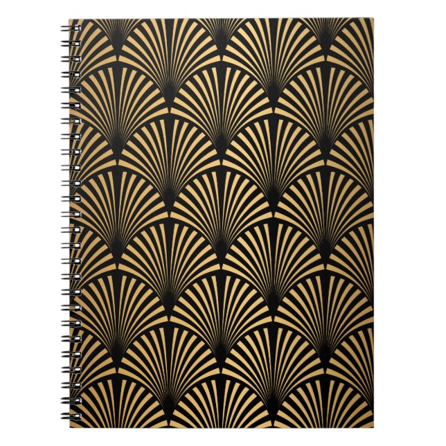 Art Deco Pattern. Seamless black and gold backgrou Notebook (Front)