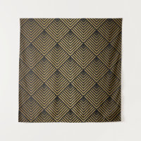 Art Deco Pattern. Seamless black and gold backgrou