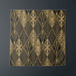 Art Deco Pattern. Seamless black and gold backgrou Tapestry<br><div class="desc">Art Deco Pattern. Seamless black and gold background. Metallic shells or scales lace ornament in rhombuses. Minimalistic geometric design. Vintage lines. 1920-30s motifs. Luxury vintage patchwork.</div>
