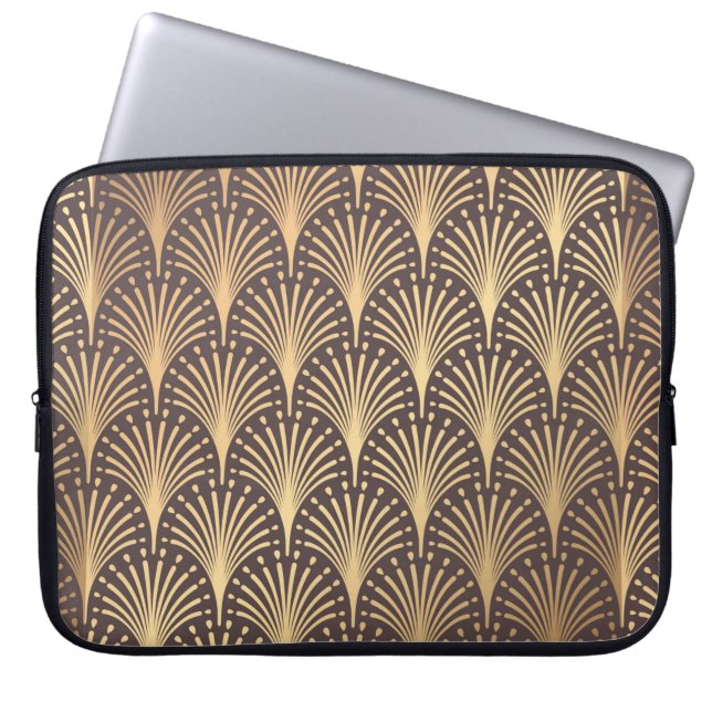 Art Deco Pattern. Seamless golden background. Mini Laptop Sleeve (Front)