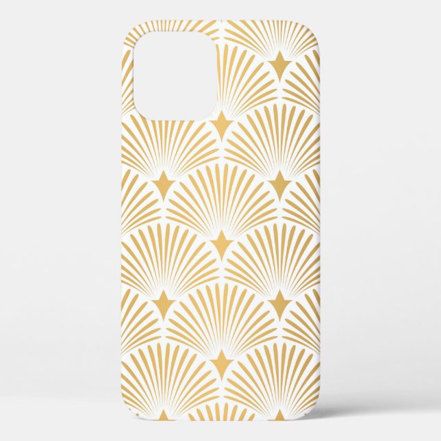 Art Deco Pattern. Seamless white and gold backgrou Case-Mate iPhone Case (Back)
