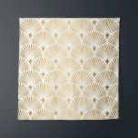 Art Deco Pattern. Seamless white and gold backgrou Tapestry<br><div class="desc">Art Deco Pattern. Seamless white and gold background. Metallic shells or scales lace ornament. Minimalistic geometric design. Vintage lines. 1920-30s motifs. Luxury vintage wedding decoration</div>