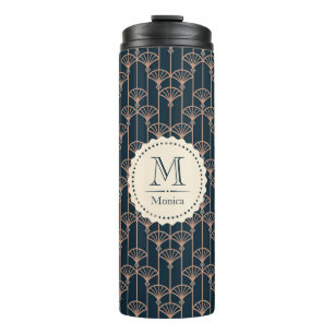 Art deco pattern thermal tumbler