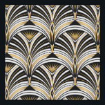 Art Deco pattern. Vintage gold black white backgro Faux Canvas Print<br><div class="desc">Art Deco pattern. Vintage gold black white background. Luxury seamless ornament. Roaring twenties motif</div>