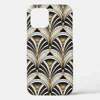 Art Deco pattern. Vintage gold black white backgro