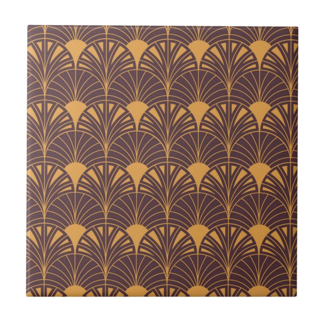 Art Deco pattern with fan-shaped motifs  Tile (Front)