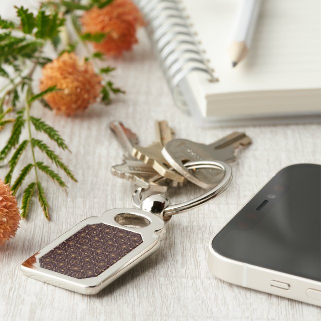 Art Deco pattern with geometric diamond shapes Key Ring (Side)