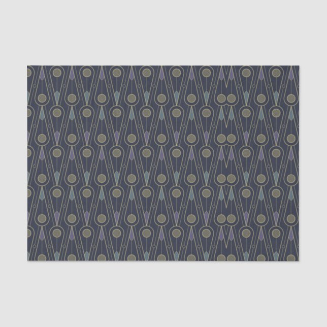 Art Deco pattern with geometric shapes in gold Tissue Paper (Front)