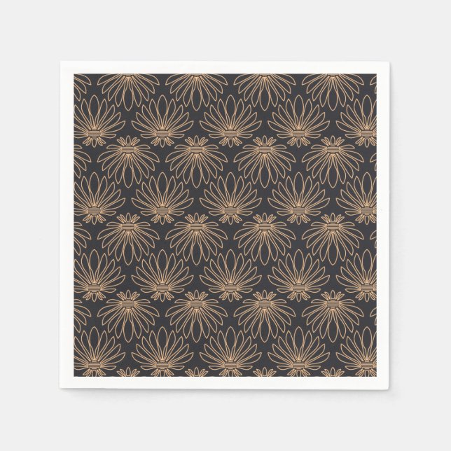 Art Deco pattern with gold floral motifs  Napkin (Front)