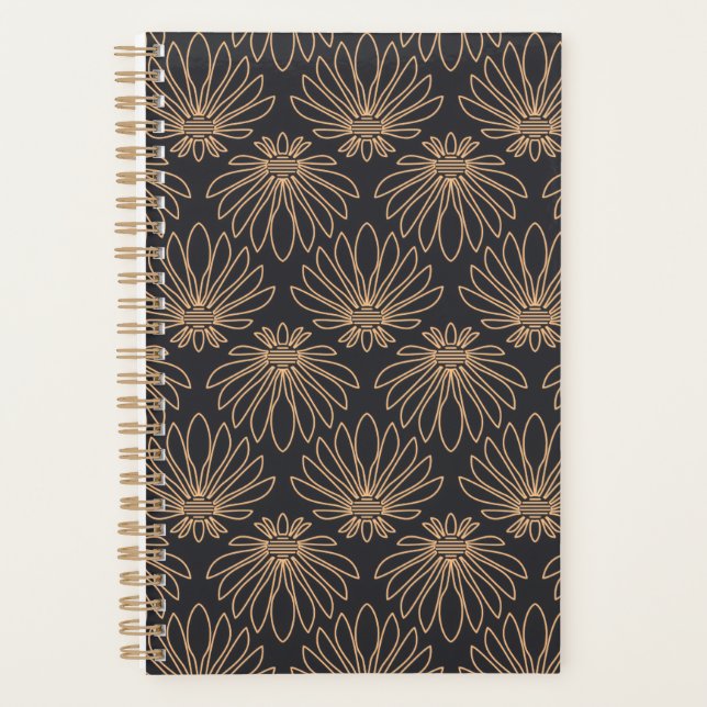 Art Deco pattern with gold floral motifs  Planner (Front)